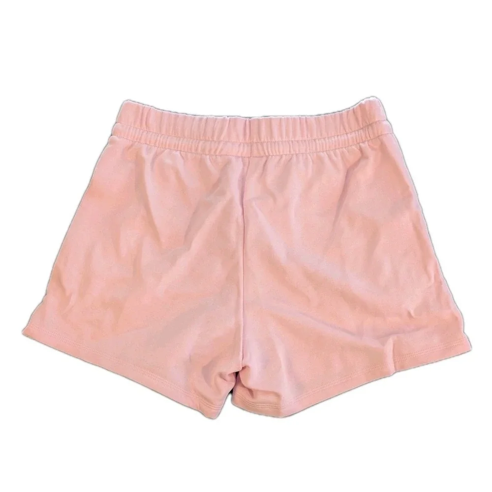 Women's Pink‎ Adidas Essentials Small Logo Feel Cozy Cotton Blend Shorts - 0023